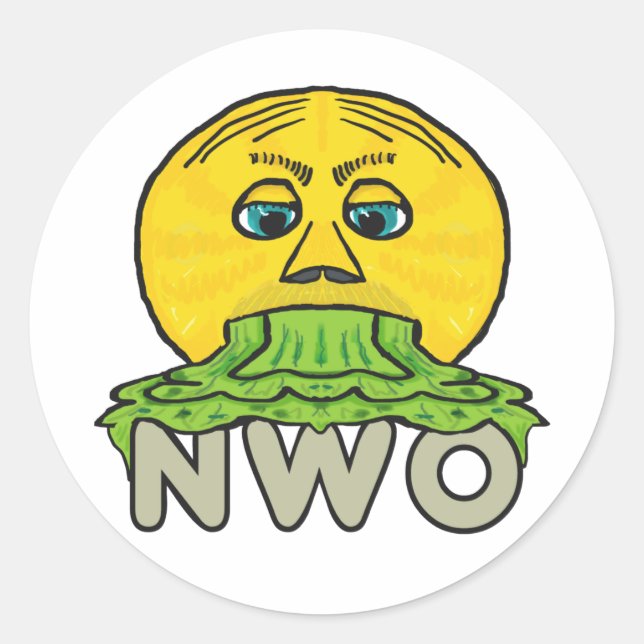 Sticker Rond Anti-nouvel ordre mondial (Devant)