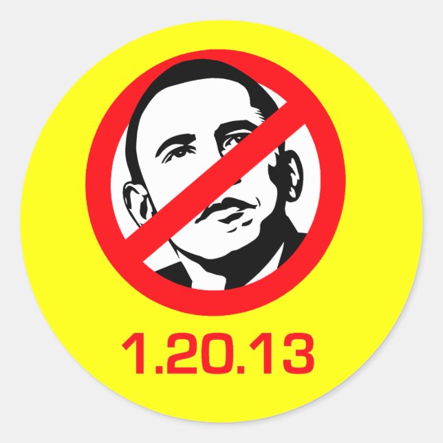 Sticker Rond Anti-Obama - 1.20.13 (Devant)