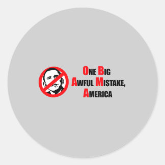 Sticker Rond Anti-Obama Bumpersticker - Un gros erreur terrible