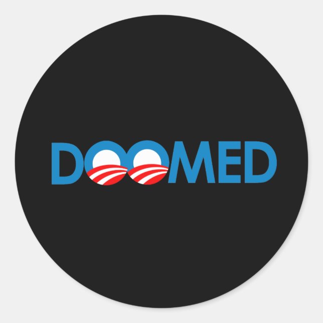 Sticker Rond Anti-Obama - condamné (Devant)