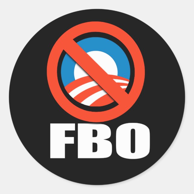 Sticker Rond Anti-Obama - fbo (Devant)