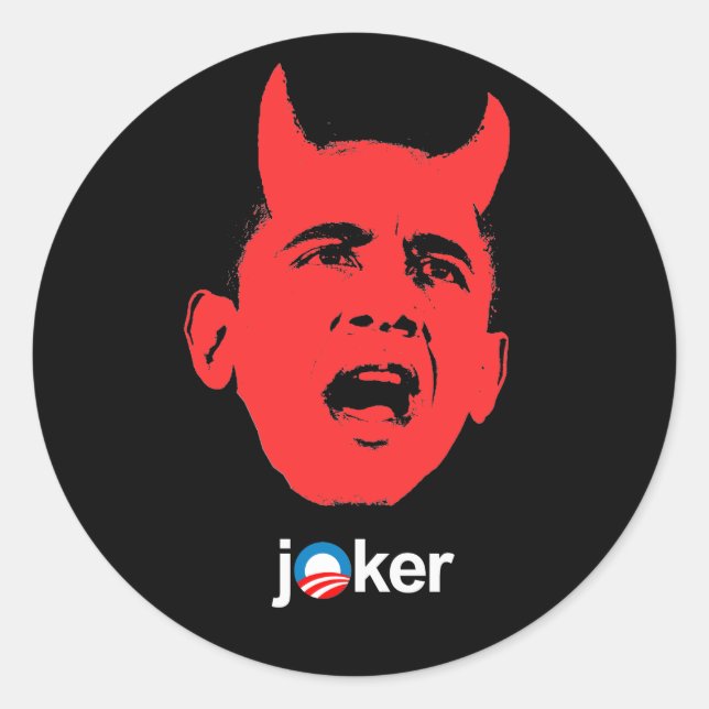 Sticker Rond Anti-Obama - Joker (Devant)