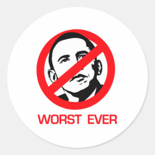 Sticker Rond Anti-Obama - le pire jamais