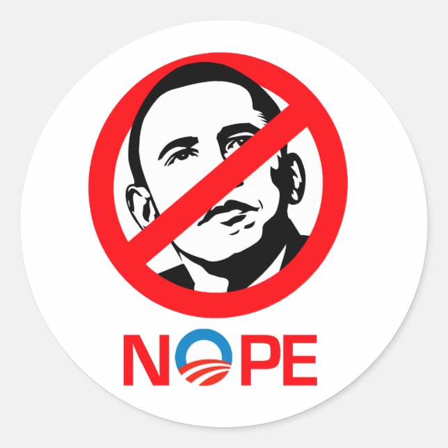 Sticker Rond Anti-Obama - Non (Devant)