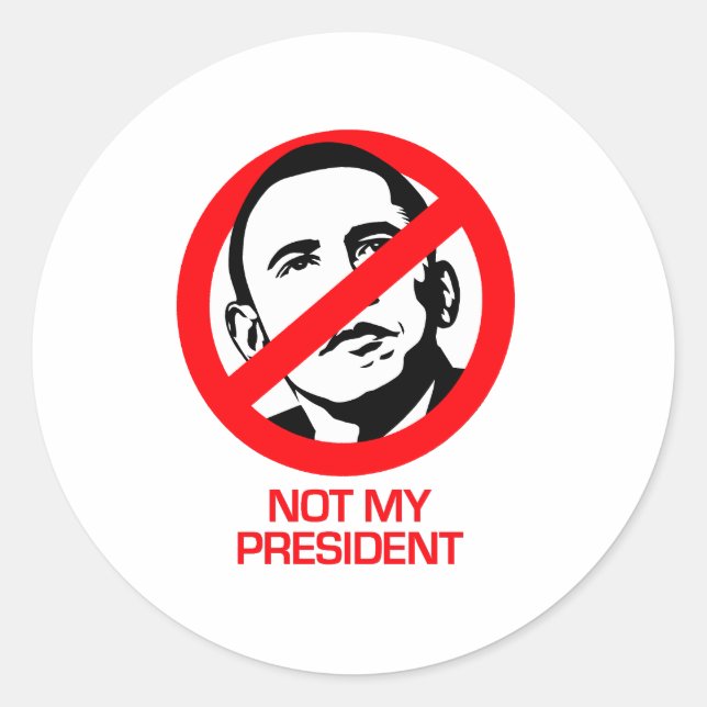 Sticker Rond Anti-Obama - Pas mon président (Devant)