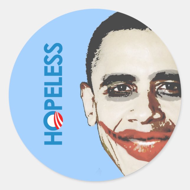 Sticker Rond Anti-Obama - SANS ESPOIR (Devant)