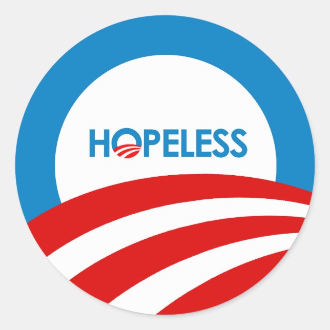 Sticker Rond Anti-Obama - SANS ESPOIR (Devant)
