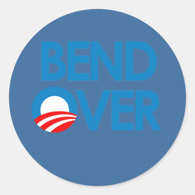 Sticker Rond Anti-Obama - Se pencher (Devant)
