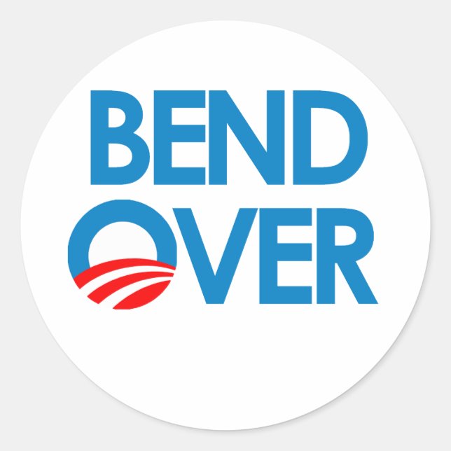Sticker Rond Anti-Obama - Se pencher (Devant)
