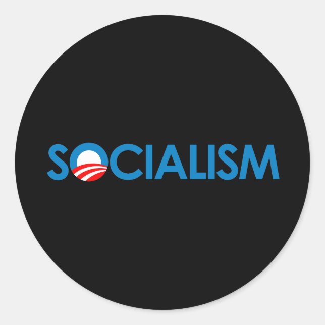 Sticker Rond Anti-Obama - Socialisme (Devant)