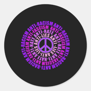 Sticker Rond Anti-Racisme Le Fascisme C'Est La Haine Résister A