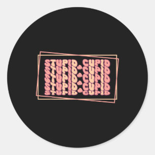 Sticker Rond Anti-Saint-Valentin Stupide Cupidon 