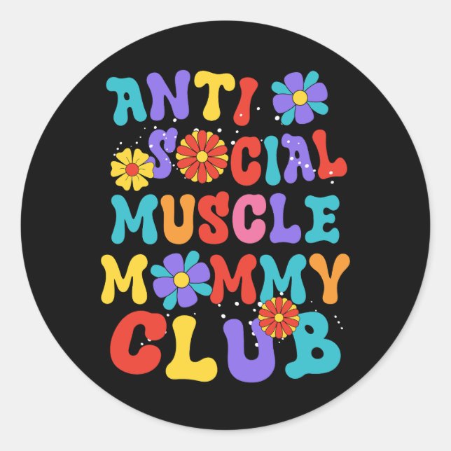 Sticker Rond Anti Social Musmy Club Super Pump Cover Gy (Devant)