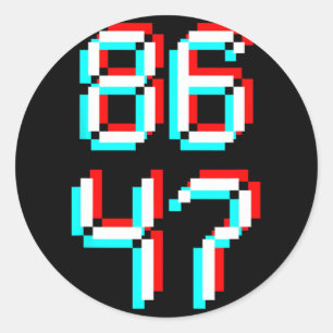 Sticker Rond Anti Trump 8647 86 47 Impeach 47 Anti-Trump Presid