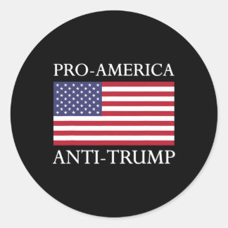 Sticker Rond Anti-Trump anti-américain - Le drapeau américain r
