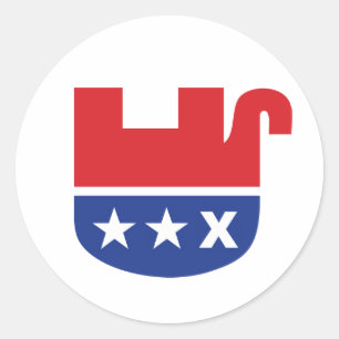 Sticker Rond Anti Trump GOP républicain mort éléphant