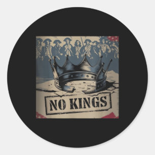 Sticker Rond Anti Trump, No Kings, Anti-fascisme, Politique