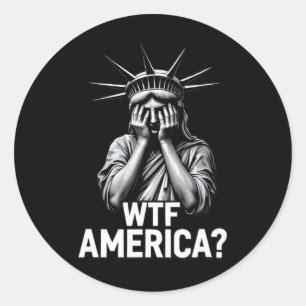 Sticker Rond Anti-trump Politique Et Démocratie Wtf Amérique 2