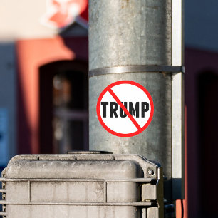 Sticker Rond Anti Trump Simple Red Circle X Politique