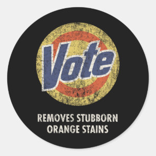Sticker Rond Anti-Trump Vote Lessive Détergent Drôle Vintage