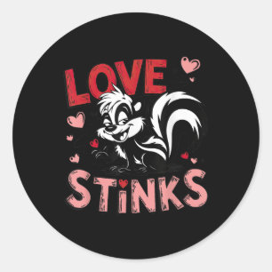 Sticker Rond Anti Valentines Day Love Stinks mignon Skunk Tee