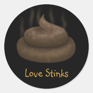 Sticker Rond Anti-Valentines : L'amour n'est qu'un tas de conne