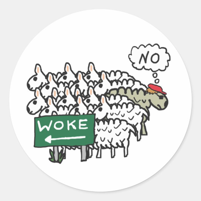 Sticker Rond Anti Woke (Devant)