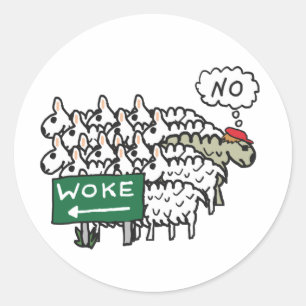 Sticker Rond Anti Woke