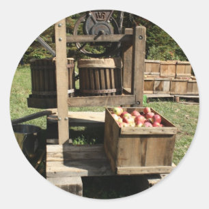 Sticker Rond Antique Apple Cider Press