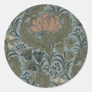 Sticker Rond Antique Fleur Morris Jardin Fond d'écran Floral