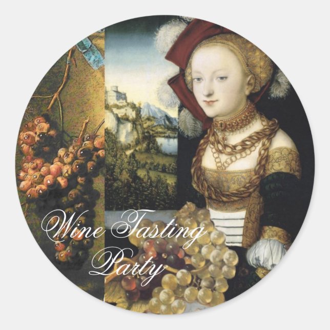 STICKER ROND ANTIQUE GRÂCE À LA FÊTE DE DÉGUSTATION DU VIN VINE (Devant)