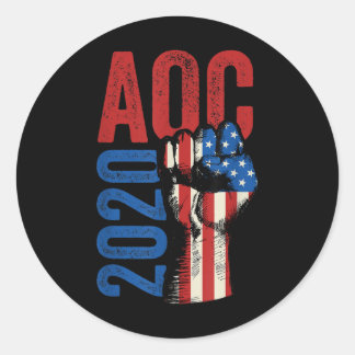 Sticker Rond Aoc 2020 Pour Le Président Alexandria Ocasio Corte