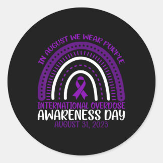 Sticker Rond Août Nous Portons le Violet Journée Internationale