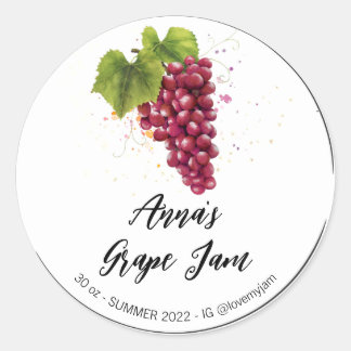 Sticker Rond *~* AP30 GRAPE Conserve de confiture de gelée mais