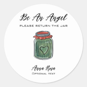 Sticker Rond *~* AP30 Jar de retour Whimsical Green Canning Mas