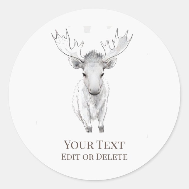 Sticker Rond *~* AP49 Sweet Rustic Baby Moose Cute (Devant)