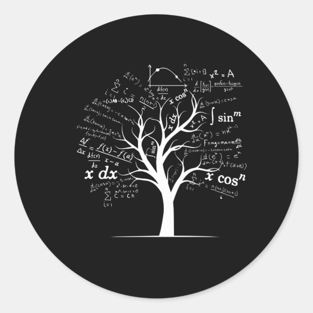 Sticker Rond Ap Calculus Algebra Tree Math Enseignant Geek Nerd (Devant)