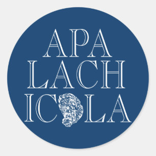Sticker Rond Apalachicola Floride Oyster Design