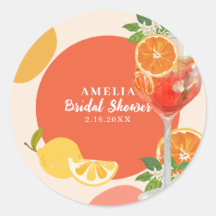 Sticker Rond Aperol spritz Amour au premier spritz Enterrement 