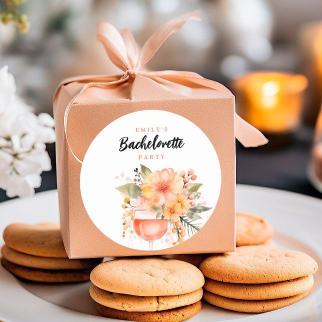 Sticker Rond Aperol Spritz Floral EVJF Fête (Créateur téléchargé)