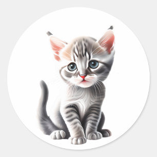 Sticker Rond Aphrodite personnalisée - Chypre Chat Kitten