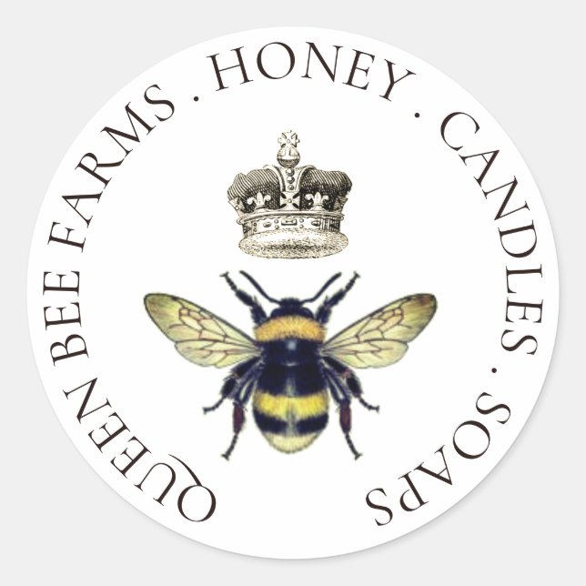 Sticker Rond Apiary de la Couronne royale (Devant)