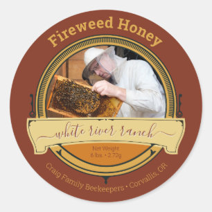 Sticker Rond Apiculteur ou produit de miel photo Apiary