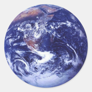 Sticker Rond Apollo 17 vue de la Terre dans l'espace