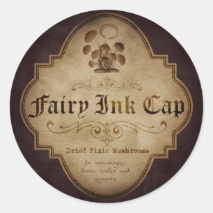 Sticker Rond Apothecaire Casquette d'encre fée