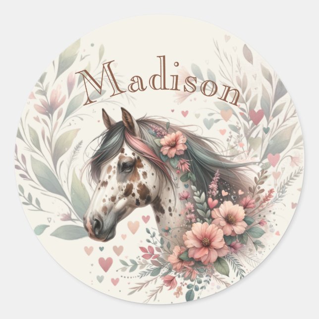 Sticker Rond Appaloosa Horse Anniversaire (Devant)