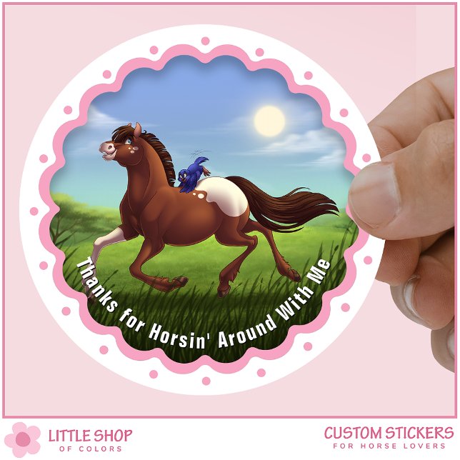 Sticker Rond Appaloosa Horse Birthday Party Favor Thank You (Créateur téléchargé)