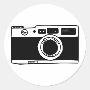 Sticker Rond Appareil-photo