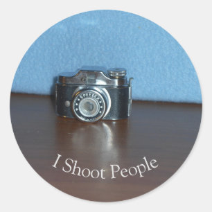 Sticker Rond Appareil Photo Miniature