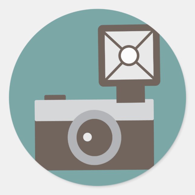 Sticker Rond Appareil photo Vintage (Devant)